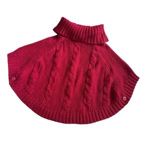 Carter’s Red Cable Knit Poncho Christmas Toddler Girls 4T